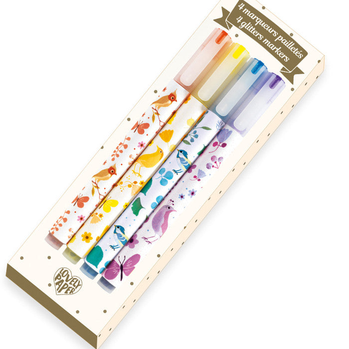 Djeco Markers Tinou Glitter 4 Pens - K and K Creative Toys