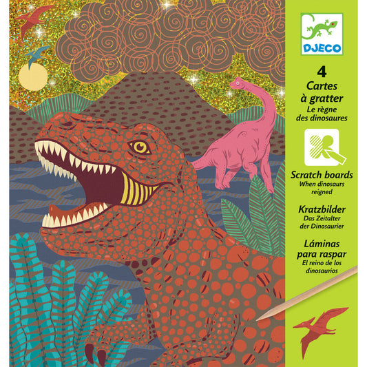 Djeco Scratch Boards When Dinosaurs Reigned - K and K Creative Toys