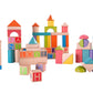 Everearth 80 piece wooden toy blocks