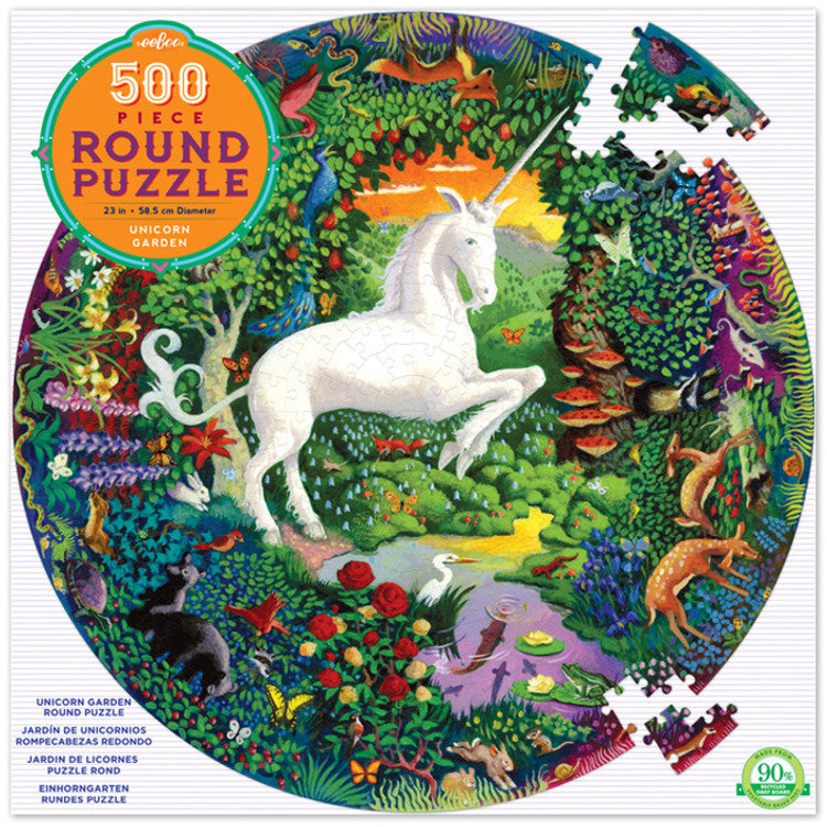 eeBoo 500 pc round puzzle - Unicorn