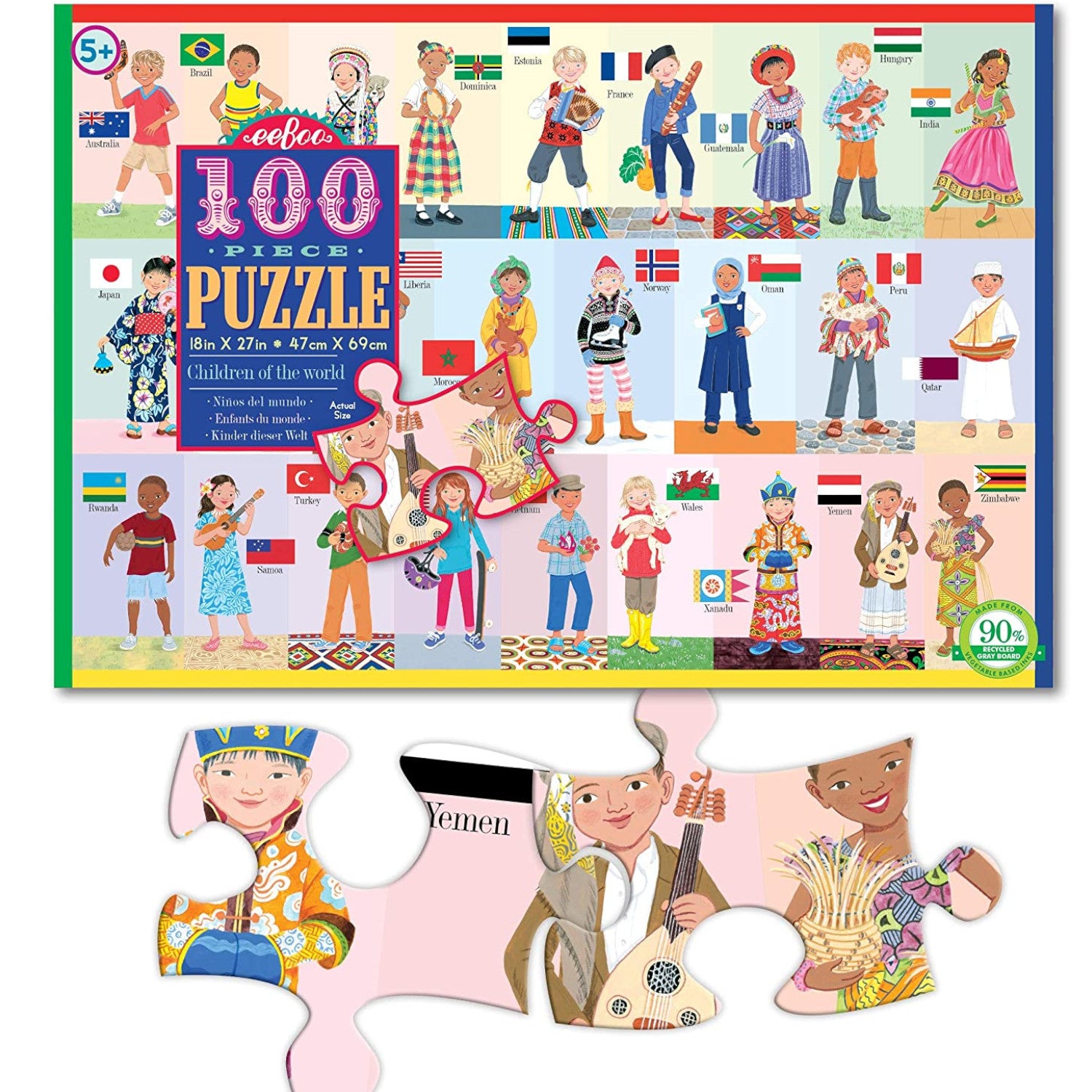 Eeeboo Puzzle Children of the World 100pc