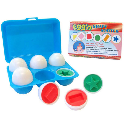 Egg Carton Shape Sorter 6pcs - K and K Creative Toys