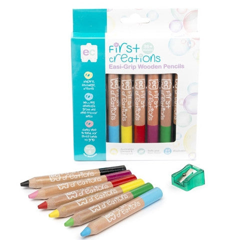 First Creations Easi Grip Watercolour Pencils 6pc - K and K Creative Toys