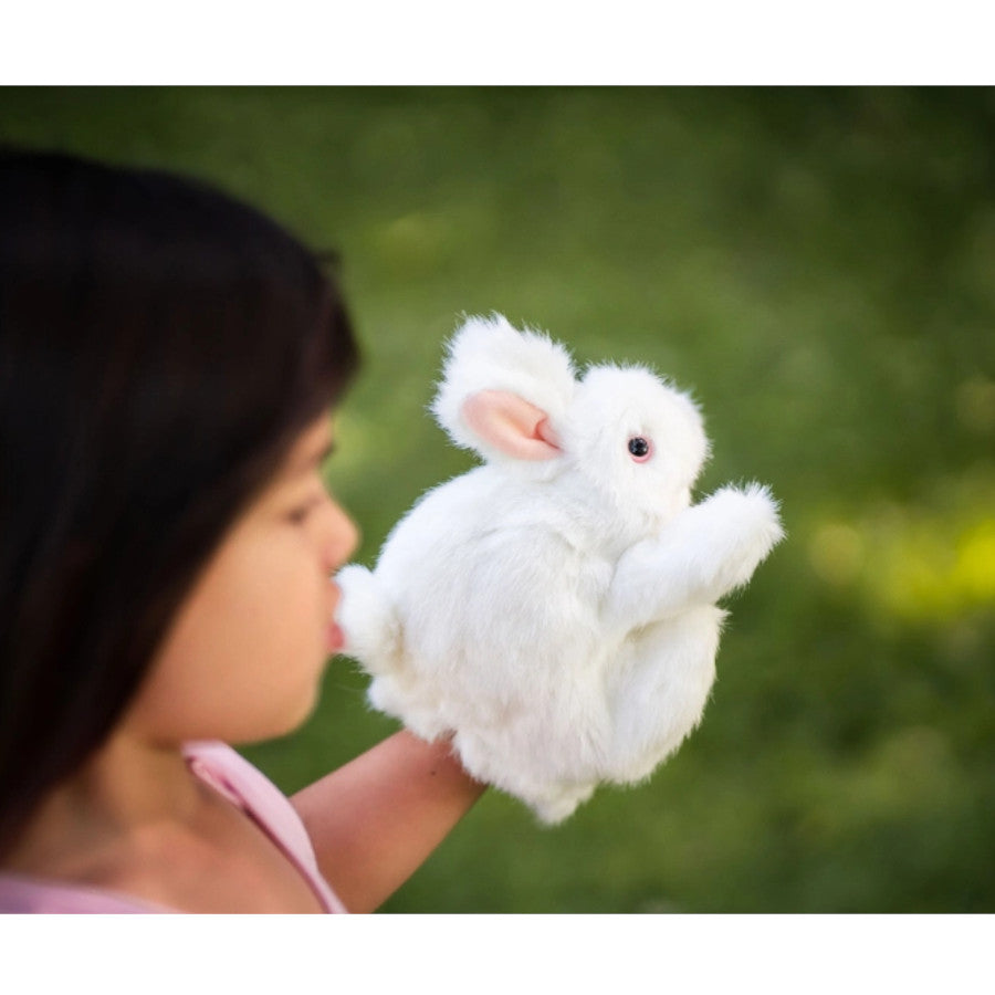 Folkmanis White Bunny Rabbit Puppet – K and K Creative Toys