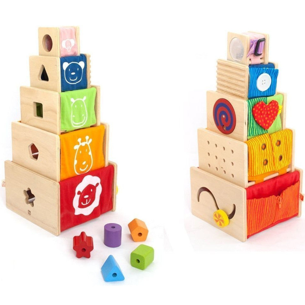 I'm Toys Activity Stackers 5 Wooden with Fabric 1