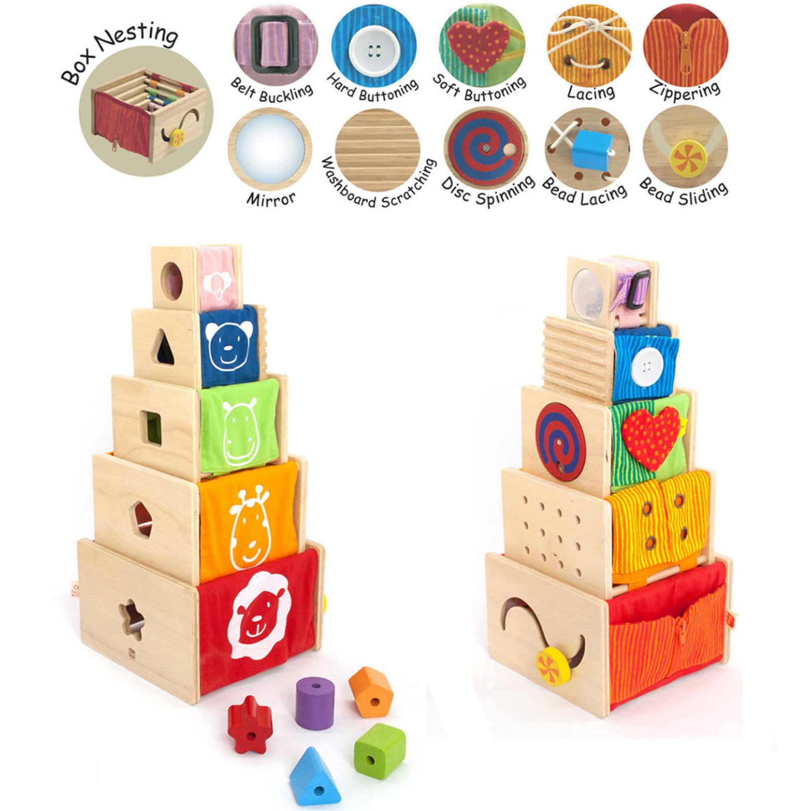 I'm Toys Activity Stackers 5 Wooden with Fabric