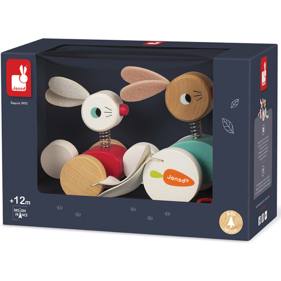 Janod Pull Along Rabbits Wooden – K and K Creative Toys
