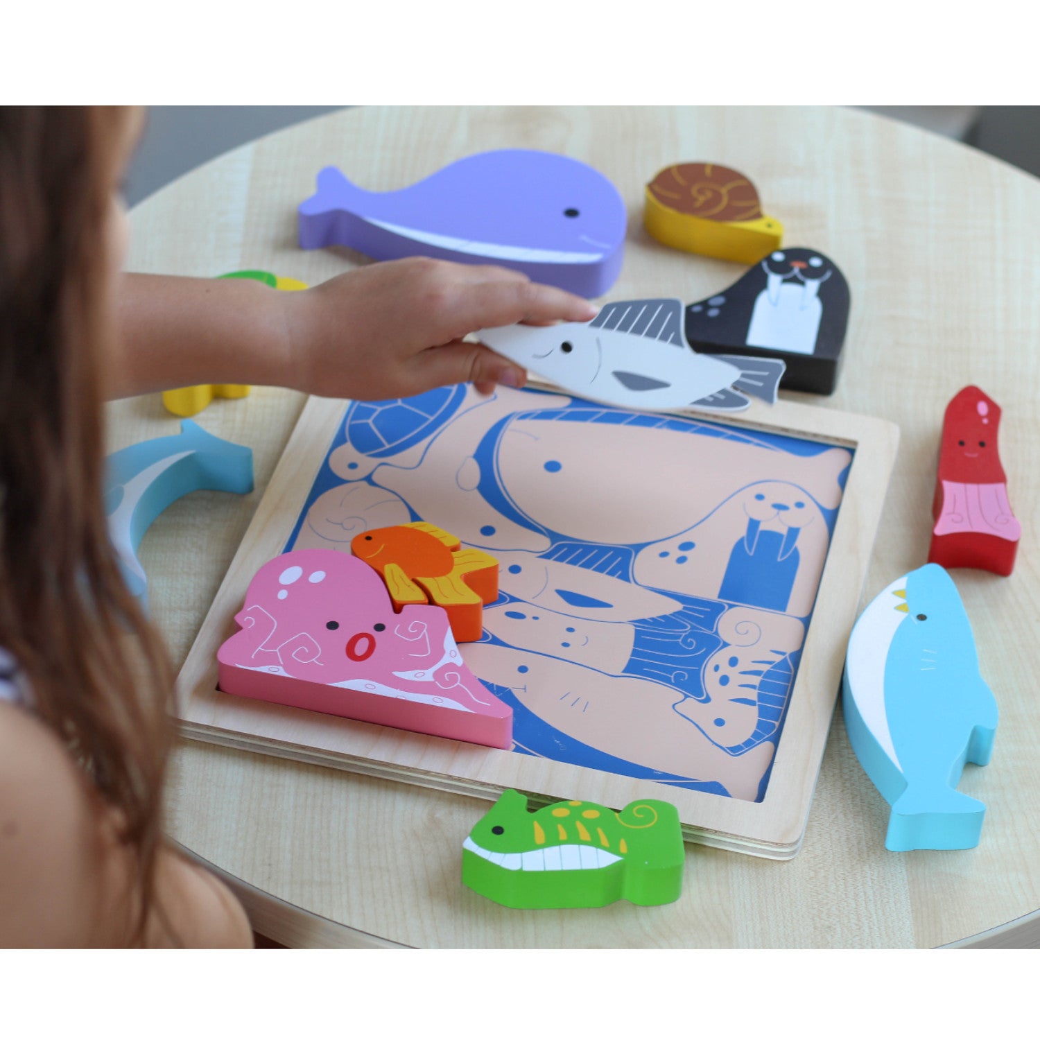 Kiddie Connect Puzzle Sea Creatures Chunky Wooden 11pc 3