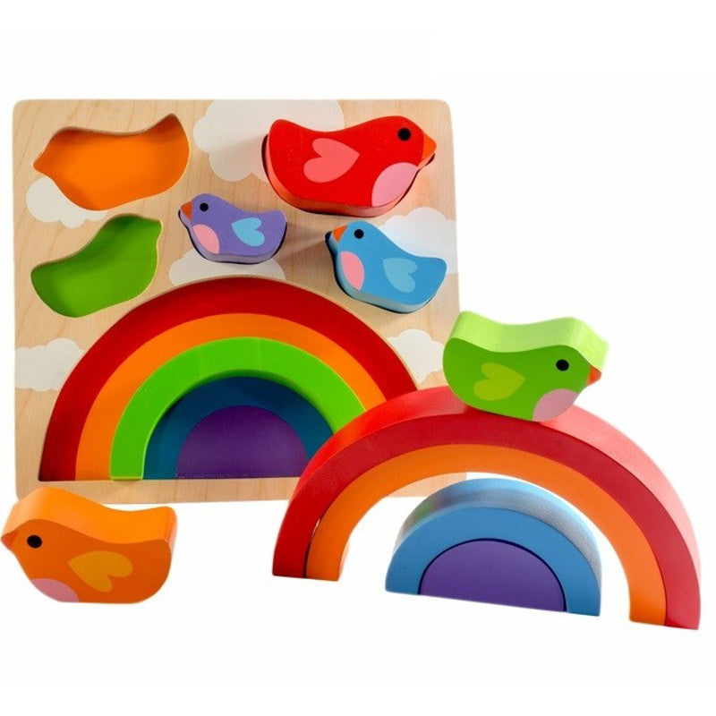 Kiddie Connect Bird and Rainbow Puzzle Wooden