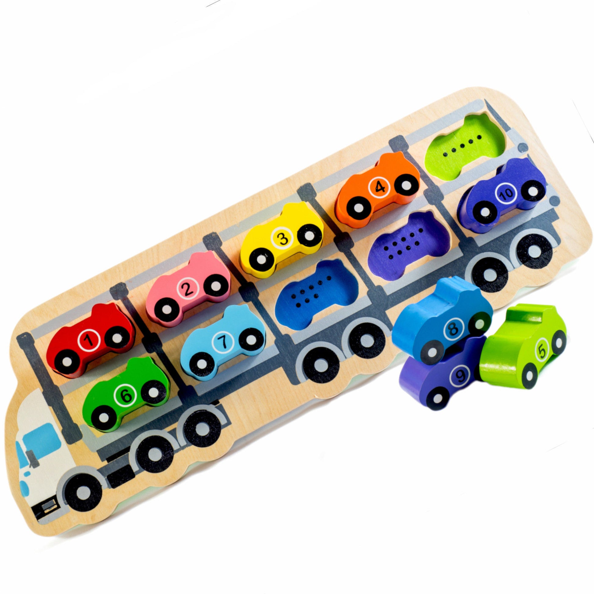 Kiddie Connect Puzzle 1 – 10 Car Wooden