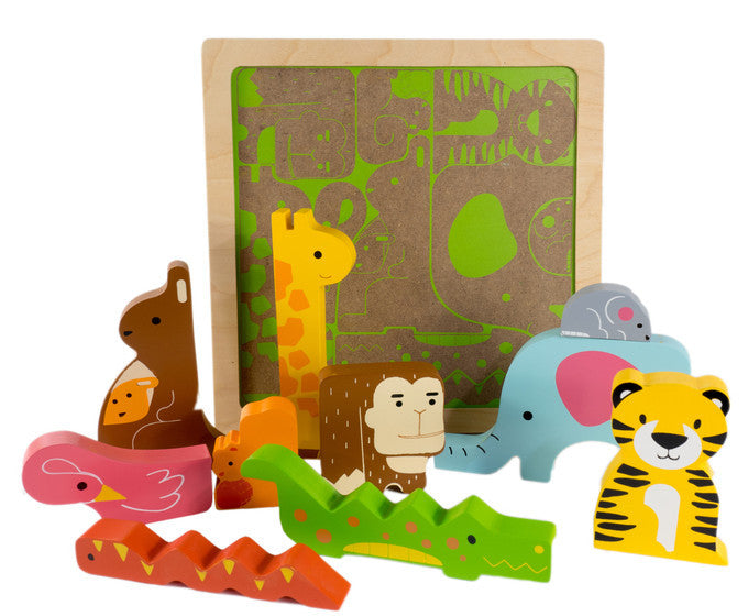 Kiddie Connect Puzzle Wild Animal Wooden