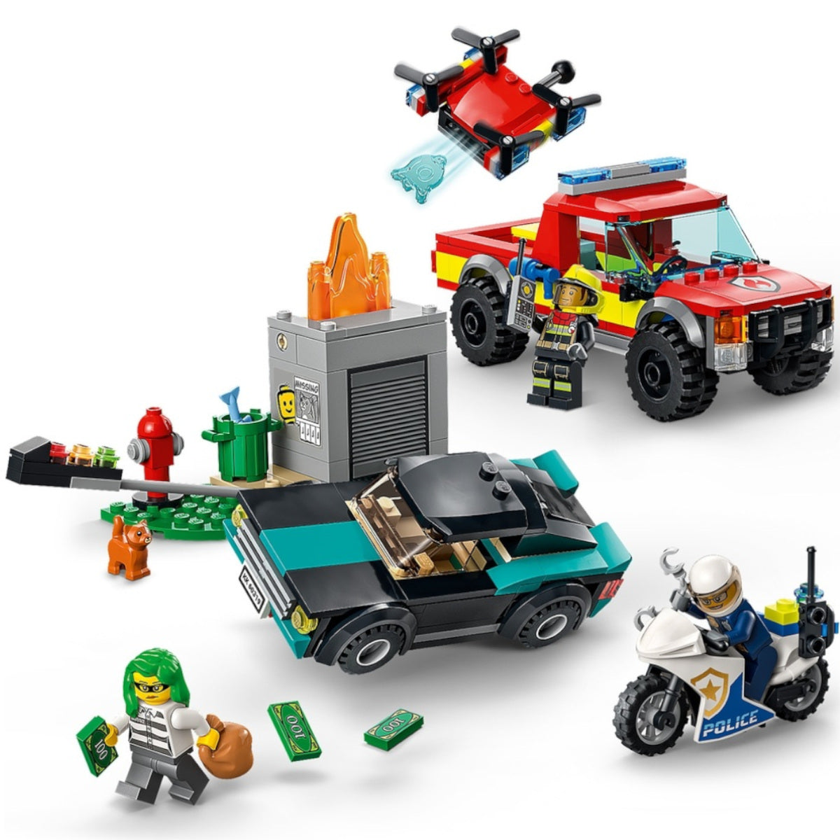 LEGO City Fire Rescue & Police Chase 60319 2