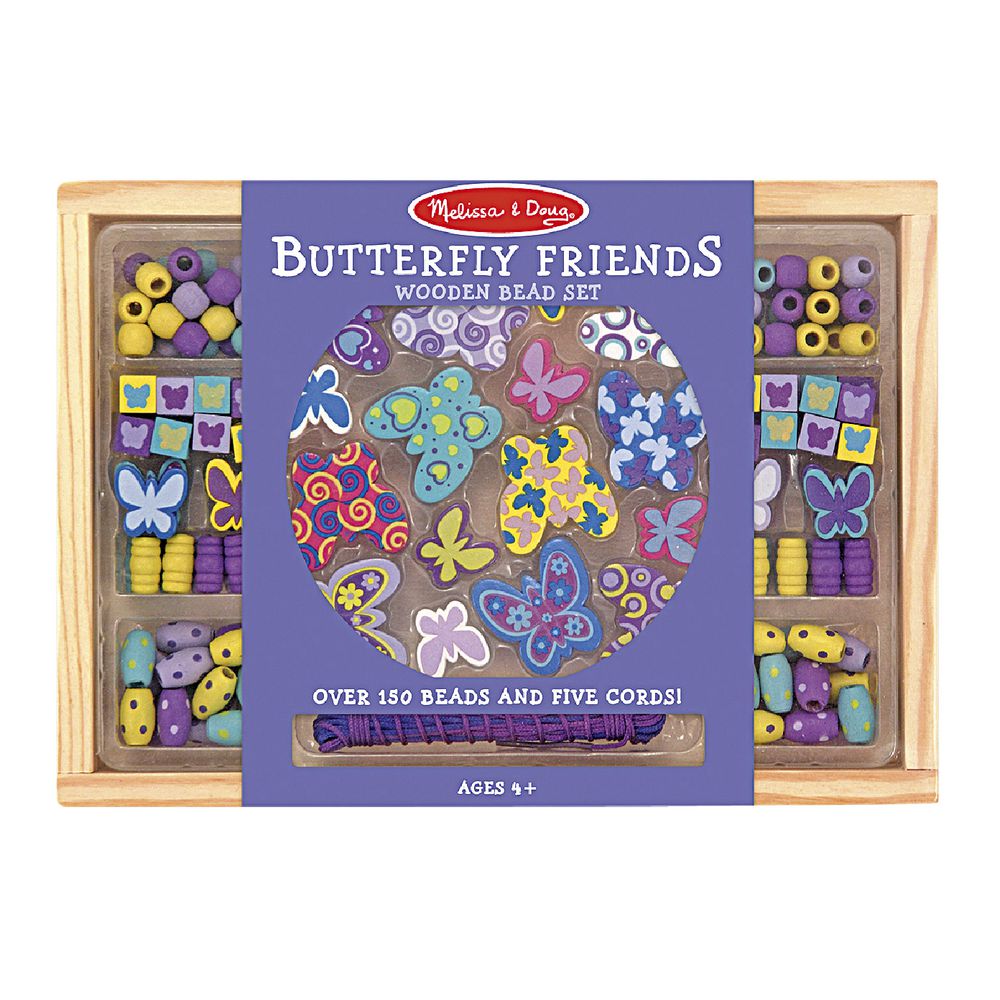 Melissa and Doug butterfly friends wooden bead set