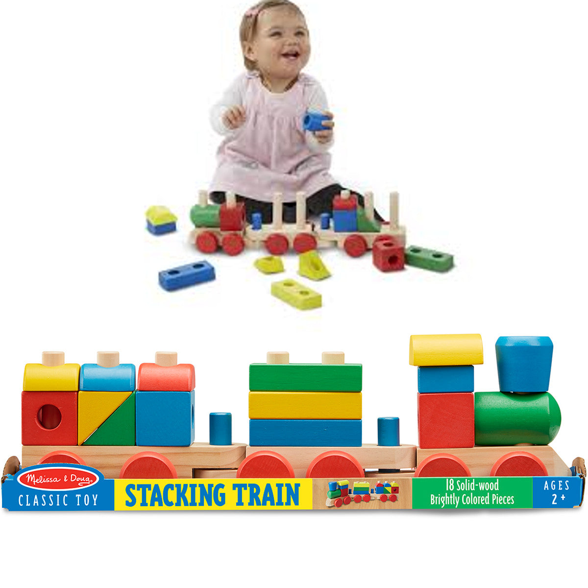 Melissa and Doug Stacking Train Wooden 3