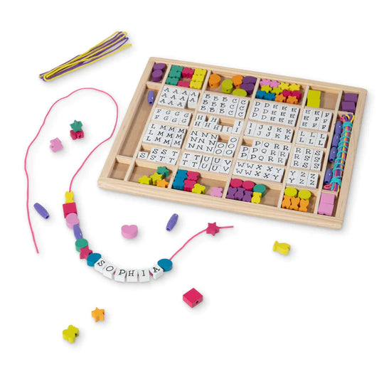 Melissa & Doug Lacing Beads Wooden Alphabet