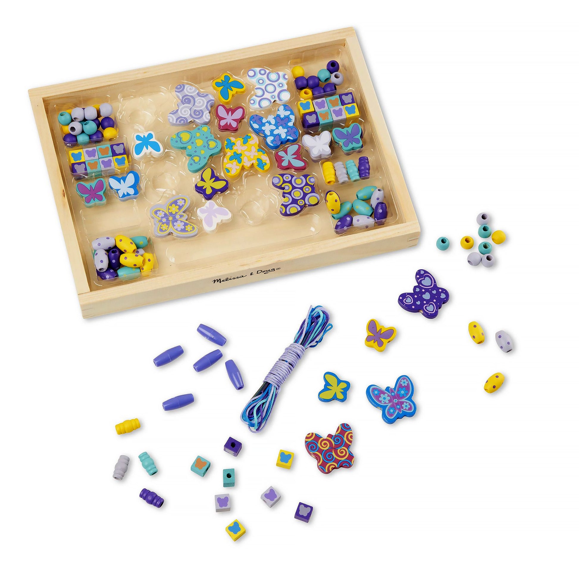 Melissa and Doug Butterfly Friends Wooden Bead Set