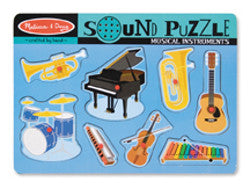 Melissa and Doug Puzzle Musical Instrument Wooden with Sound 8pc