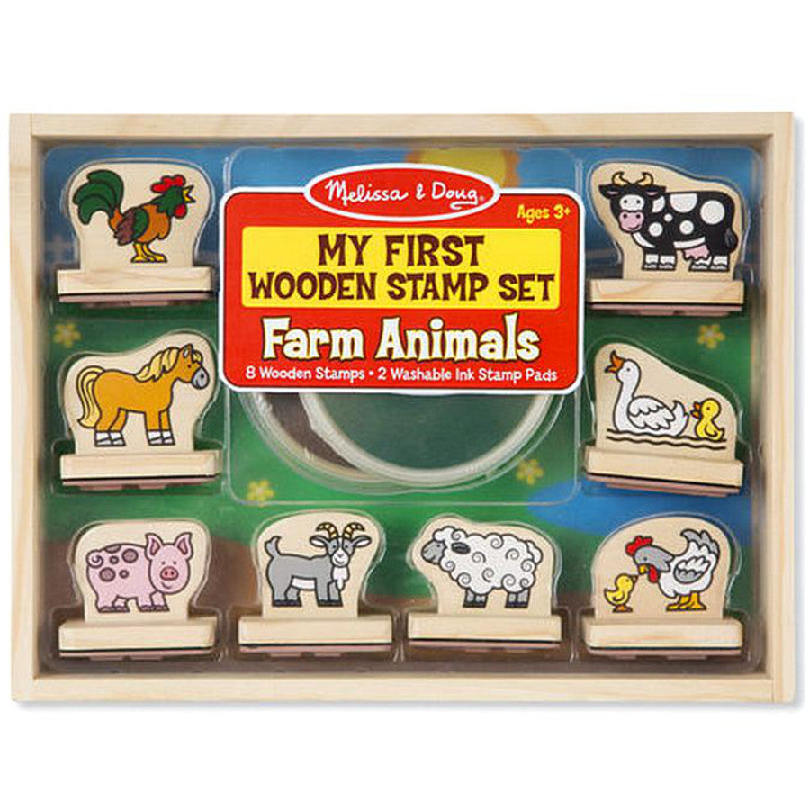 Melissa and Doug Stamp Set My First Farm Animals Wooden