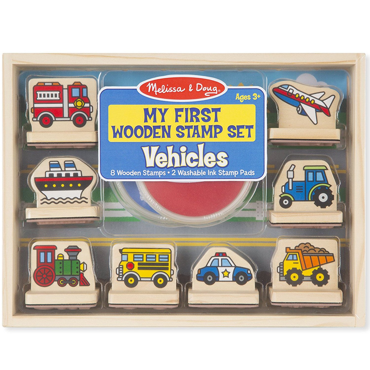 Melissa and Doug Stamp Set My First Vehicles Wooden