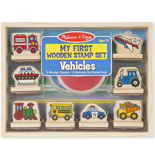 Melissa and Doug Stamp Set My First Vehicles Wooden