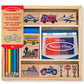 Melissa and Doug Stamp Set Vehicles Wooden