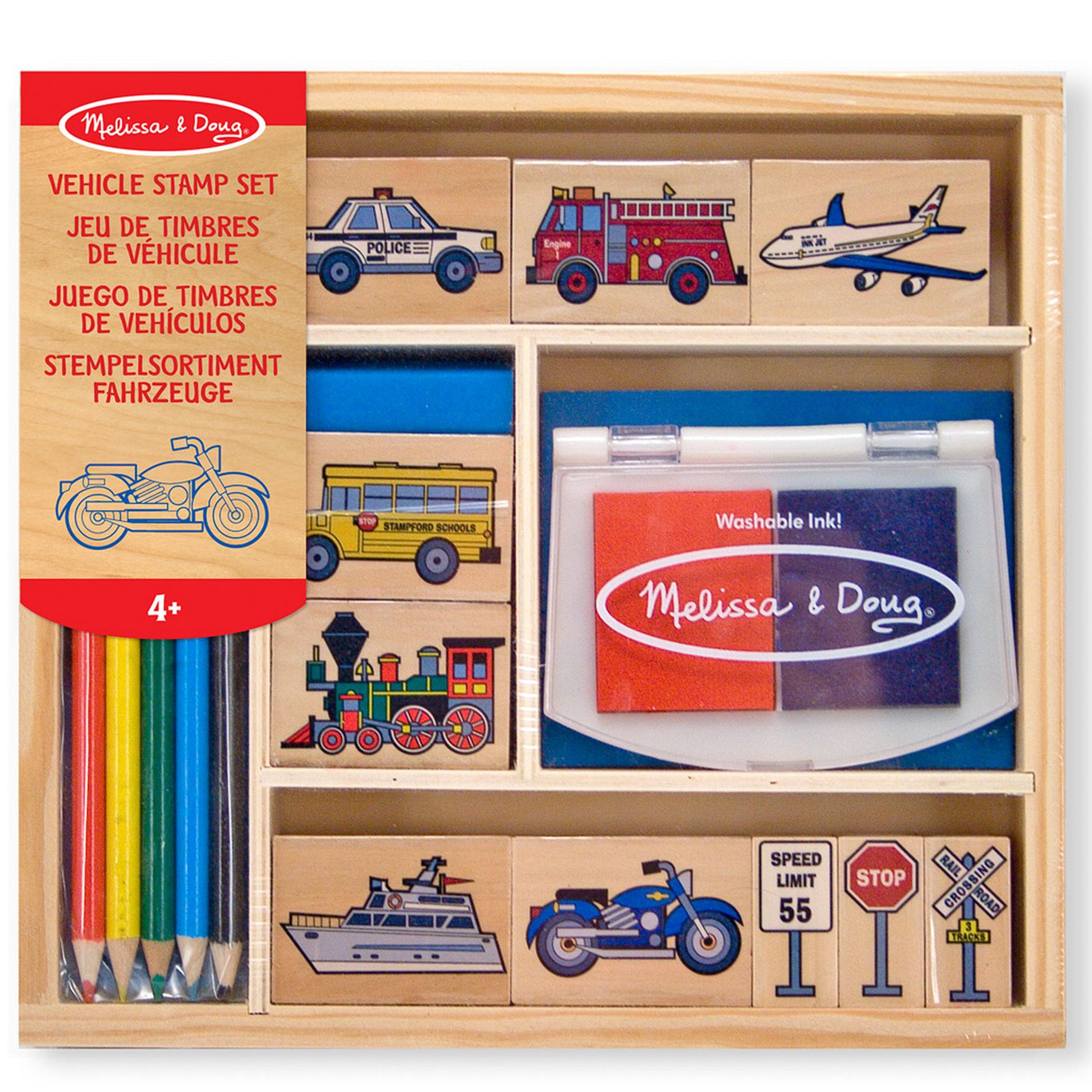 Melissa and Doug Stamp Set Vehicles Wooden – K and K Creative Toys