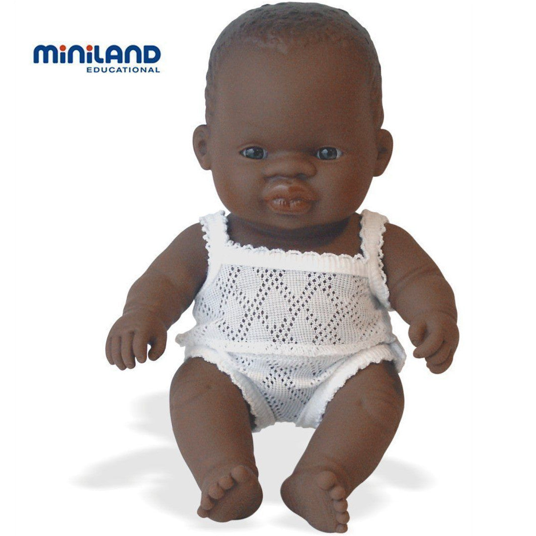 Miniland Doll Boy African 21cm with Underclothes
