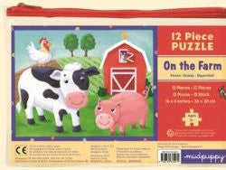 Mudpuppy Puzzle On the Farm 12pc in Zip Bag