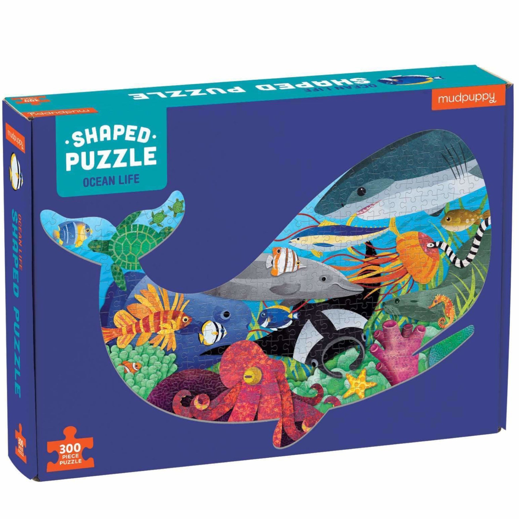 Mudpuppy Puzzle Shaped Ocean Life 300pc