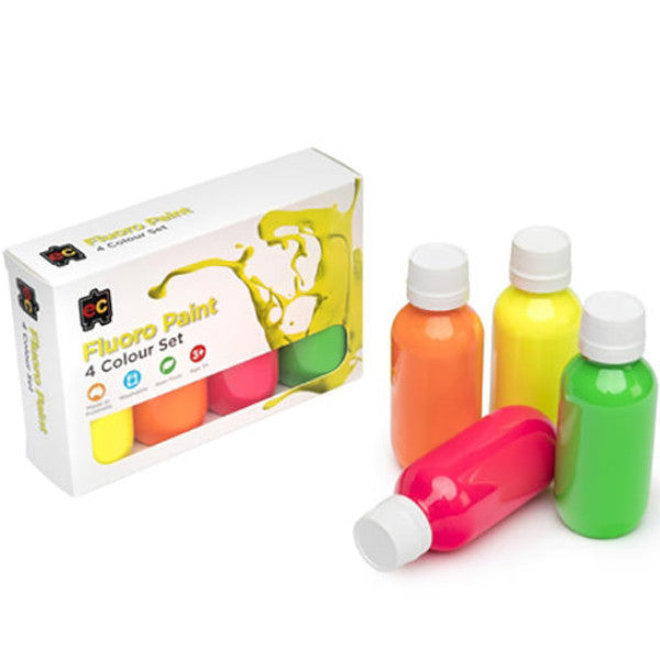 Educational Colours Paint Fluro Rainbow Set of 4 – K and K Creative Toys