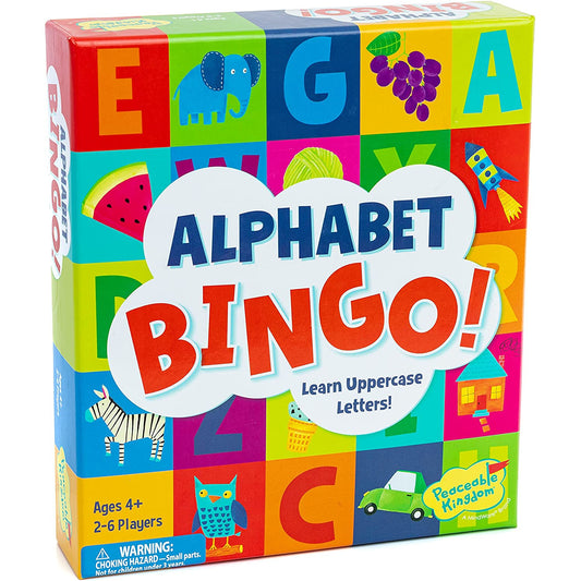 Peaceable Kingdom Alphabet Bingo Upper Case Letters