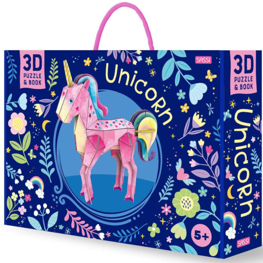 Sassi Puzzle 47pc 3D Unicorn and Book Set