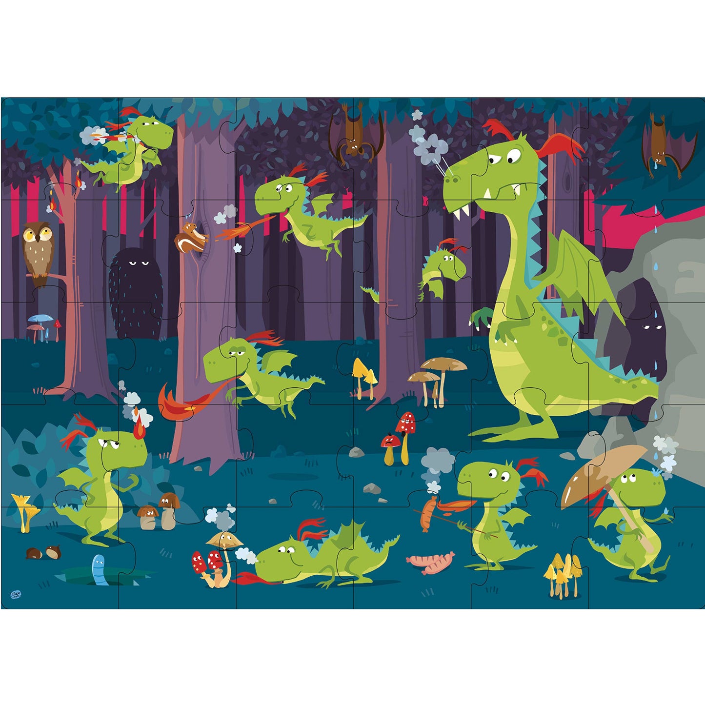 Sassi Puzzle and Book Dragons in the Forest 30pc 1