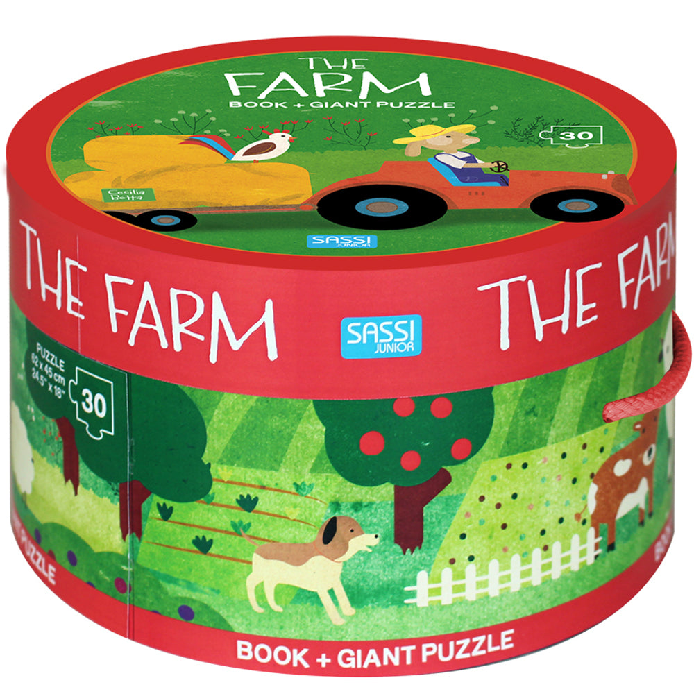 Sassi Book & Giant Puz 30pce The Farm