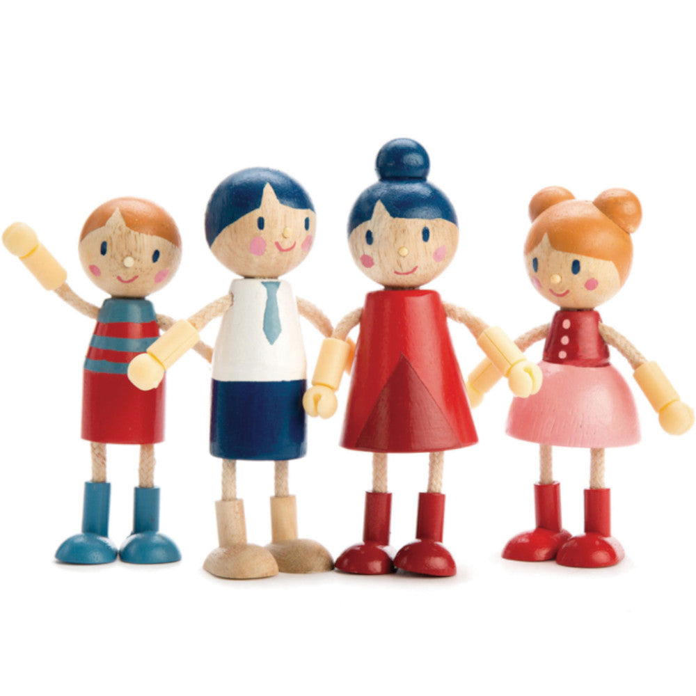 Tender Leaf  Doll Family Wooden with Flexible Arms and Legs