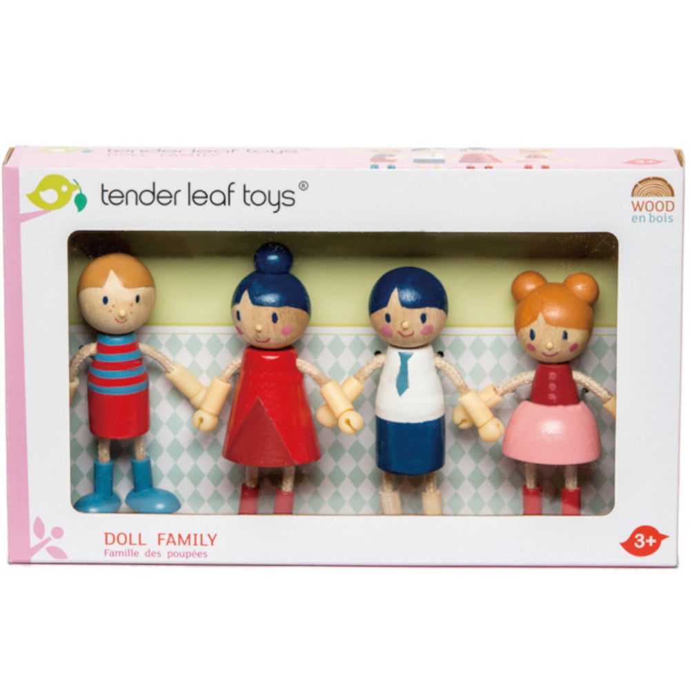 Tender Leaf  Doll Family Wooden with Flexible Arms and Legs 1