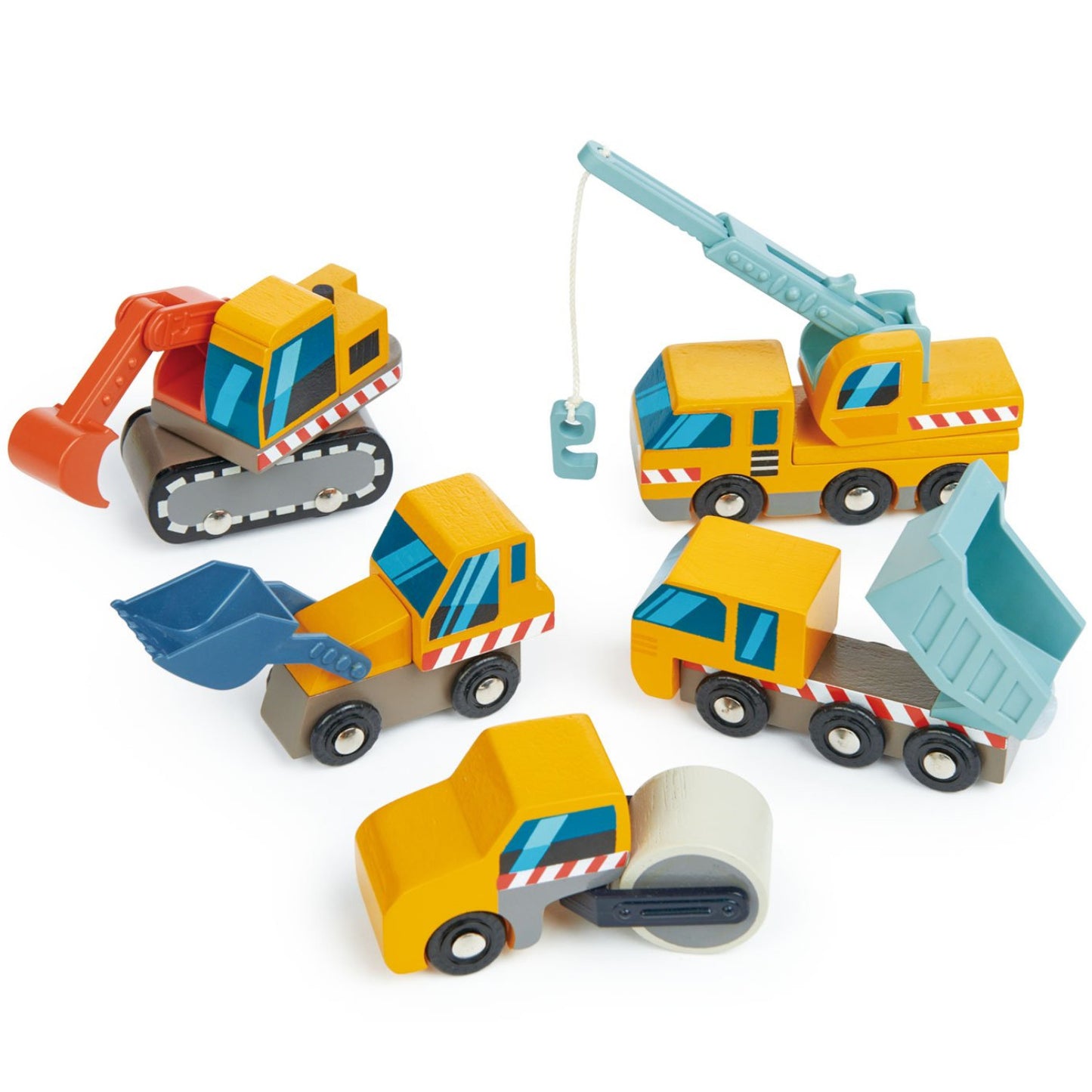 Tender Leaf Toys  Construction Cars Wooden 5pc 1