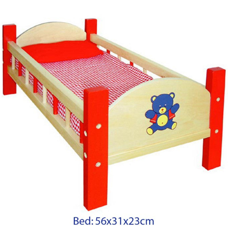 Viga Doll Bed Red with Bedding