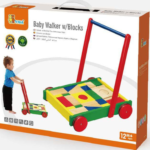 Viga Walker Wagon with Blocks 2