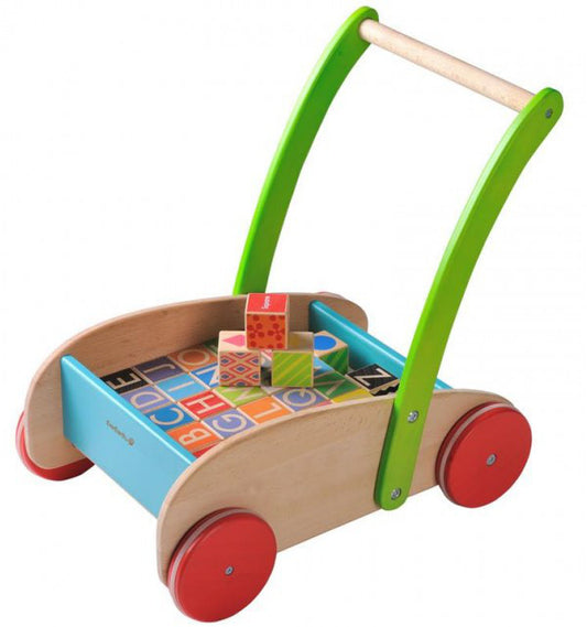 EverEarth Walker Wagon Wooden with Blocks - K and K Creative Toys