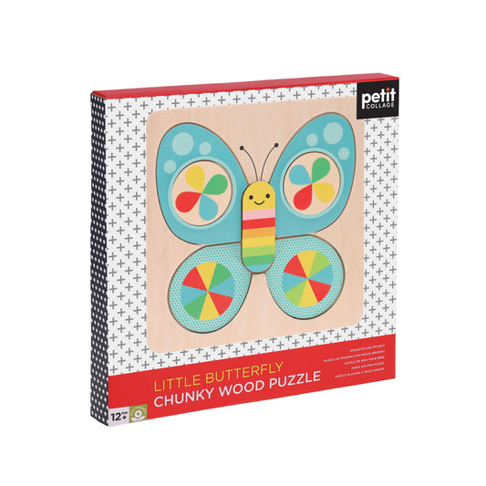 Petit Collage Chunky Wood Puzzle Little Butterfly - K and K Creative Toys